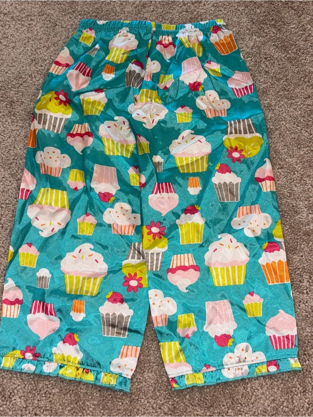 Carter's Teal Cupcake Print Girls' Pajama Bottoms 3T